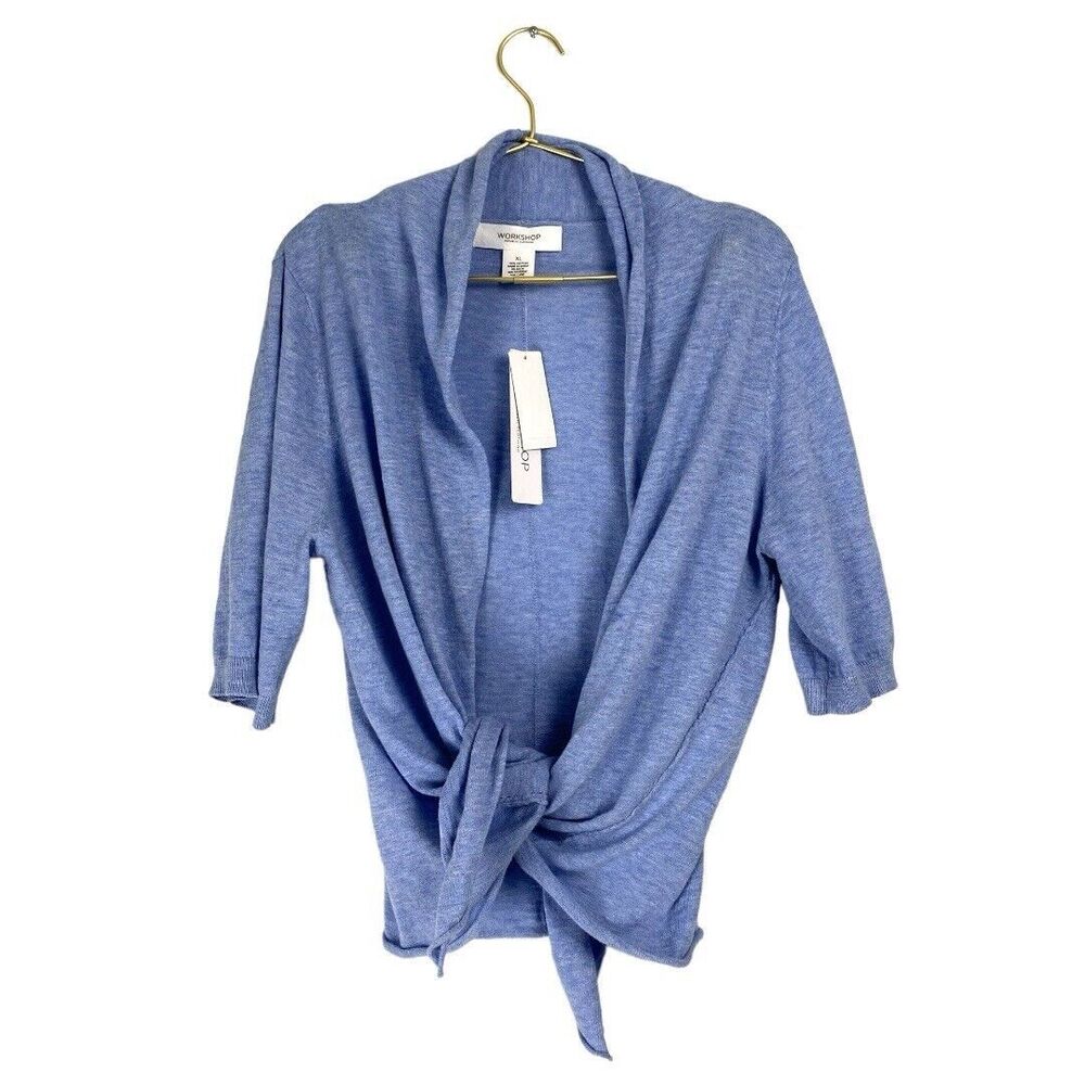 Workshop Republic Anthropologie Draped Open Cardigan Blue‎ XL Lightweight  0093